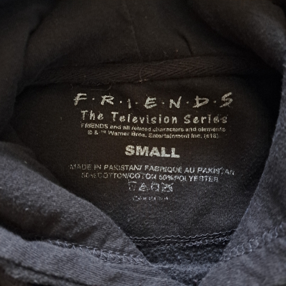 FRIENDS Black Hoodie Official Size Small Long Sleeved Casual Hooded - Picture 6 of 10